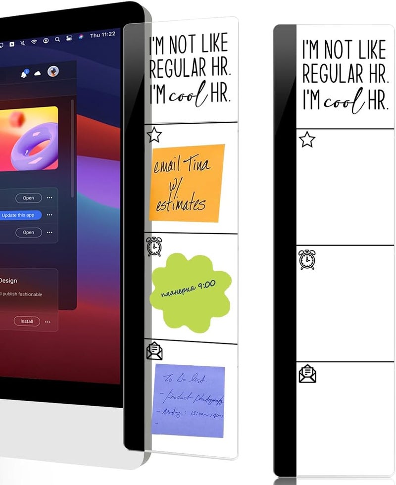 HTBIG Computer Monitor Memo Board I'm Not Like Regular Hr I m Cool Hr Logo Decor Monitor Message Board Sticky Notes Office Desk Accessories Gifts for Friends Family Members and Colleagues - Image 1
